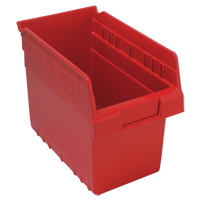 Store-Max Shelf Bins, 6-5/8" W x 8" H x 11-5/8" D, Red, 44 lbs. Capacity R.M.G. Prévention