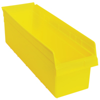 Store-Max Shelf Bins, 8-3/8" W x 8" H x 23-5/8" D, Yellow, 68 lbs. Capacity R.M.G. Prévention