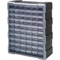Drawer Cabinet, Plastic, 60 Drawers, 15" x 6-1/4" x 18-3/4", Black R.M.G. Prévention