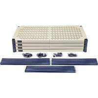 &eacute;tag&egrave;re en fils m&eacute;talliques avec tablettes en plastique, Cadre en fils m&eacute;talliques avec tablettes en plastique, Sans boulons, Capacit&eacute; 600 lb, 30" la x 72" h x 18" p R.M.G. Prévention