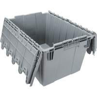 Contenant de distribution en plastique avec dessus basculant, 21,65" x 15,5" x 12,5", Gris R.M.G. Prévention