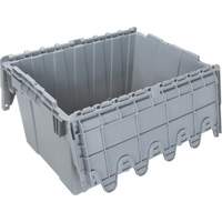 Contenant de distribution en plastique avec dessus basculant, 21,65" x 15,5" x 12,5", Gris R.M.G. Prévention