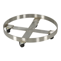 Drum Dollies, Stainless Steel, 800 lbs. Capacity, 23-1/4" Diameter, Rubber Casters R.M.G. Prévention