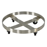 Drum Dollies, Stainless Steel, 800 lbs. Capacity, 23-1/4" Diameter, Rubber Casters R.M.G. Prévention