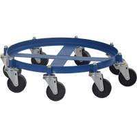Octagon Drum Dolly, Steel, 2000 lbs. Capacity, 27-1/16" Diameter, Cast Iron Casters R.M.G. Prévention