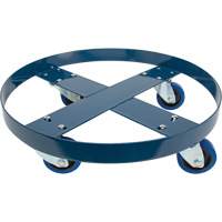 Drum Dolly, Steel, 1400 lbs. Capacity, 24" Diameter, Blue Elastic Casters R.M.G. Prévention