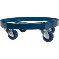 Drum Dolly, Steel, 1400 lbs. Capacity, 24" Diameter, Blue Elastic Casters R.M.G. Prévention
