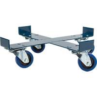 Drum Dolly, Steel, 1400 lbs. Capacity, 24" Diameter, Blue Elastic Casters R.M.G. Prévention