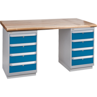 Pre-Designed Workbench, Dual Drawers, 2500 lbs. Cap., 72" W x 36" D, 34" H R.M.G. Prévention