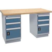 Heavy-Duty Workbench, Dual Drawers, 1500 lbs. Cap., 60" W x 36" D, 34" H R.M.G. Prévention