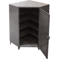 Corner Cabinets, Steel, 4 Shelves, 72" H x 48" W x 24" D, Grey R.M.G. Prévention