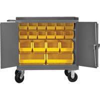 Mobile Workbench Cabinet with Bins, Steel Surface R.M.G. Prévention