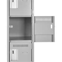 Petits casiers Clean Line, 6 niveaux, Bloc de 4, 48" x 18" x 72", Acier, Gris, Rivet (assembl&eacute;) R.M.G. Prévention