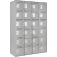 Petits casiers Clean Line, 6 niveaux, Bloc de 4, 48" x 18" x 72", Acier, Gris, Rivet (assembl&eacute;) R.M.G. Prévention