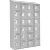 Clean Line Lockerette , 6 -tier, Bank of 4, 48" x 18" x 78", Steel, Grey, Rivet (Assembled) R.M.G. Prévention