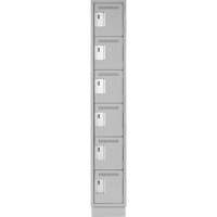 Clean Line Lockerette, 6 -tier, 12" x 18" x 76", Steel, Grey, Rivet (Assembled) R.M.G. Prévention