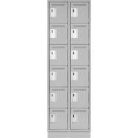 Clean Line Lockerette, 6 -tier, Bank of 2, 24" x 18" x 76", Steel, Grey, Rivet (Assembled) R.M.G. Prévention