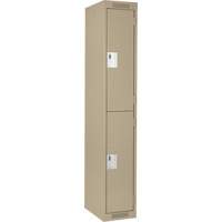 Clean Line Lockers, 2 -tier, 12" x 18" x 72", Steel, Beige, Rivet (Assembled) R.M.G. Prévention