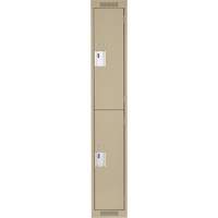 Clean Line Lockers, 2 -tier, 12" x 18" x 72", Steel, Beige, Rivet (Assembled) R.M.G. Prévention
