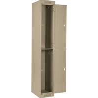 Clean Line Lockers, 2 -tier, Bank of 4, 48" x 18" x 72", Steel, Beige, Rivet (Assembled) R.M.G. Prévention