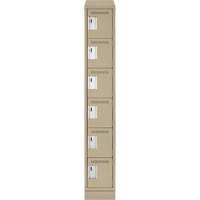 Clean Line Lockerette , 6 -tier, 12" x 18" x 82", Steel, Beige, Rivet (Assembled) R.M.G. Prévention