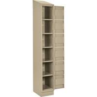 Clean Line Lockerette , 6 -tier, Bank of 4, 48" x 18" x 82", Steel, Beige, Rivet (Assembled) R.M.G. Prévention