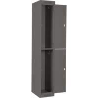 Clean Line Lockers, 2 -tier, Bank of 4, 48" x 18" x 72", Steel, Charcoal, Rivet (Assembled) R.M.G. Prévention