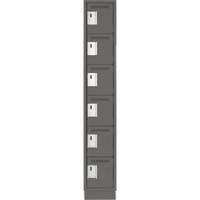 Clean Line Lockerette, 6 -tier, 12" x 18" x 76", Steel, Charcoal, Rivet (Assembled) R.M.G. Prévention