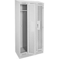 Clean Line Lockers, Bank of 3, 36" x 18" x 82", Steel, Grey, Rivet (Assembled), Perforated R.M.G. Prévention