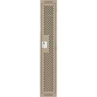 Clean Line Lockers, 12" x 15" x 72", Steel, Beige, Rivet (Assembled), Perforated R.M.G. Prévention