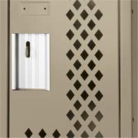 Clean Line Lockers, 2 -tier, 12" x 15" x 72", Steel, Beige, Rivet (Assembled), Perforated R.M.G. Prévention