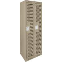 Clean Line Lockers, Bank of 2, 24" x 15" x 72", Steel, Beige, Rivet (Assembled), Perforated R.M.G. Prévention
