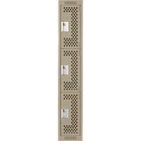 Casiers Clean Line, 3 niveaux, 12" x 12" x 72", Acier, Beige, Rivet (assembl&eacute;), Perfor&eacute; R.M.G. Prévention