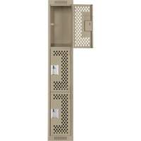 Casiers Clean Line, 3 niveaux, 12" x 12" x 72", Acier, Beige, Rivet (assembl&eacute;), Perfor&eacute; R.M.G. Prévention