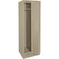 Clean Line Lockers, Bank of 2, 24" x 18" x 76", Steel, Beige, Rivet (Assembled), Perforated R.M.G. Prévention