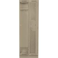 Clean Line Lockers, Bank of 2, 24" x 18" x 76", Steel, Beige, Rivet (Assembled), Perforated R.M.G. Prévention