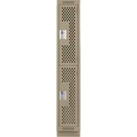 Casiers Clean Line, 2 niveaux, 12" x 15" x 76", Acier, Beige, Rivet (assembl&eacute;), Perfor&eacute; R.M.G. Prévention