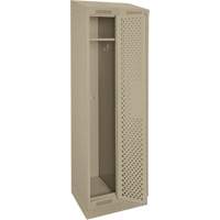 Clean Line Lockers, Bank of 2, 24" x 18" x 82", Steel, Beige, Rivet (Assembled), Perforated R.M.G. Prévention