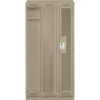 Clean Line Lockers, Bank of 3, 36" x 18" x 82", Steel, Beige, Rivet (Assembled), Perforated R.M.G. Prévention