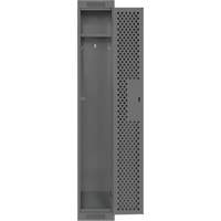 Clean Line Lockers, 12" x 15" x 72", Steel, Charcoal, Rivet (Assembled), Perforated R.M.G. Prévention