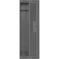 Clean Line Lockers, Bank of 2, 24" x 15" x 72", Steel, Charcoal, Rivet (Assembled), Perforated R.M.G. Prévention