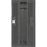 Clean Line Lockers, Bank of 3, 36" x 15" x 72", Steel, Charcoal, Rivet (Assembled), Perforated R.M.G. Prévention