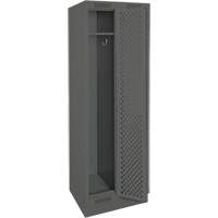 Clean Line Lockers, Bank of 2, 24" x 18" x 76", Steel, Charcoal, Rivet (Assembled), Perforated R.M.G. Prévention
