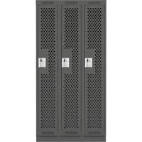 Casiers Clean Line, Bloc de 3, 36" x 18" x 76", Acier, Charbon, Rivet (assembl&eacute;), Perfor&eacute; R.M.G. Prévention