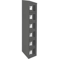 Assembled Lockerettes Clean Line Perforated Economy Lockers, 6 -tier, 18" x 72" x 12", Steel R.M.G. Prévention