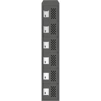 Assembled Lockerettes Clean Line Perforated Economy Lockers, 6 -tier, 18" x 72" x 12", Steel R.M.G. Prévention