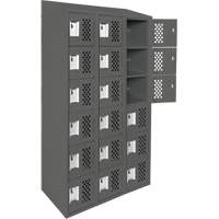 Assembled Lockerettes Clean Line Perforated Economy Lockers, 6 -tier, Bank of 3, 18" x 72" x 12", Steel R.M.G. Prévention