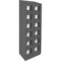 Assembled Lockerettes Clean Line Perforated Economy Lockers, 6 -tier, Bank of 2, 18" x 72" x 12", Steel R.M.G. Prévention