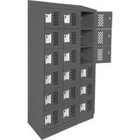 Assembled Lockerettes Clean Line Perforated Economy Lockers, 6 -tier, Bank of 3, 18" x 72" x 12", Steel R.M.G. Prévention