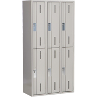 Concorde Heavy-Duty Lockers, 2 -tier, Bank of 3, 36" x 18" x 72", Steel, Grey, Welded (Assembled) R.M.G. Prévention